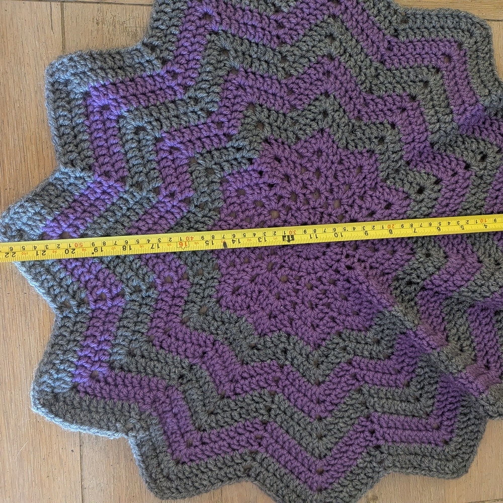 Purple and Gray Star Crochet Center Piece